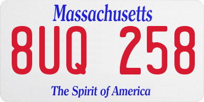 MA license plate 8UQ258