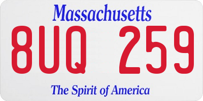MA license plate 8UQ259