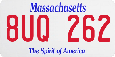 MA license plate 8UQ262