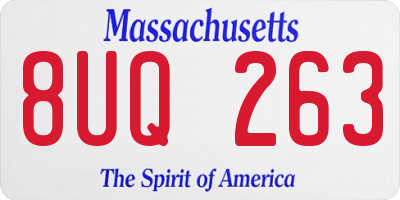 MA license plate 8UQ263