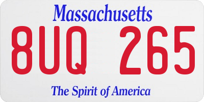 MA license plate 8UQ265