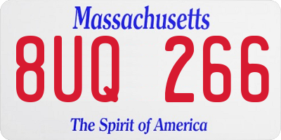 MA license plate 8UQ266
