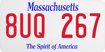 MA license plate 8UQ267