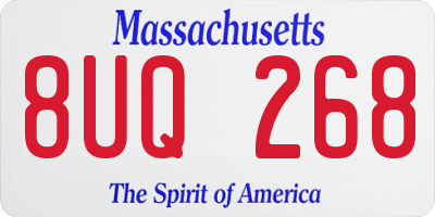 MA license plate 8UQ268