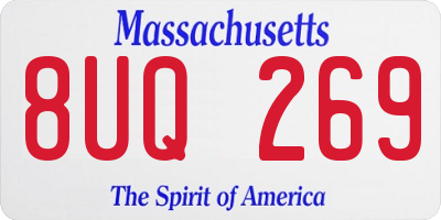 MA license plate 8UQ269