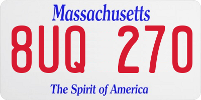 MA license plate 8UQ270