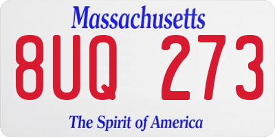 MA license plate 8UQ273