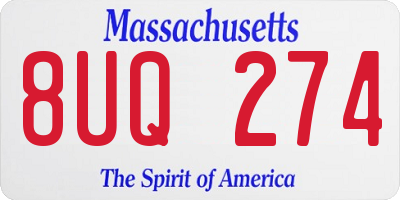 MA license plate 8UQ274