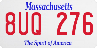 MA license plate 8UQ276