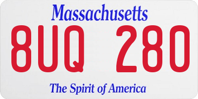 MA license plate 8UQ280