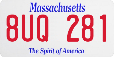 MA license plate 8UQ281