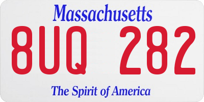 MA license plate 8UQ282