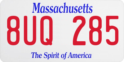 MA license plate 8UQ285