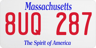 MA license plate 8UQ287