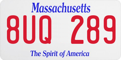 MA license plate 8UQ289