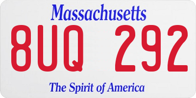 MA license plate 8UQ292