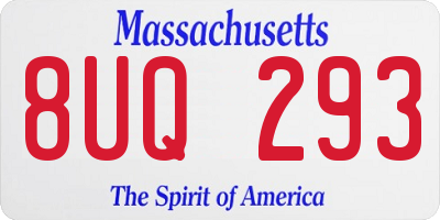 MA license plate 8UQ293