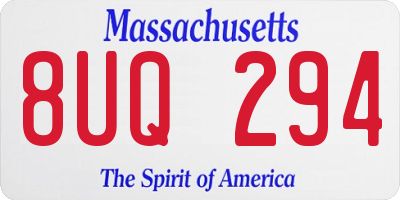 MA license plate 8UQ294