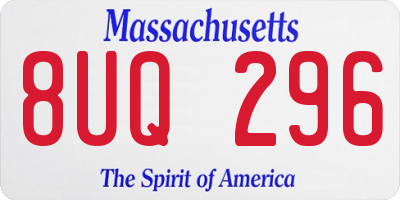 MA license plate 8UQ296