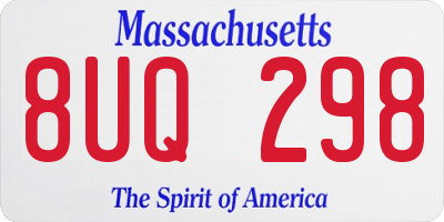 MA license plate 8UQ298