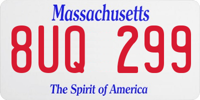 MA license plate 8UQ299