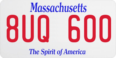 MA license plate 8UQ600