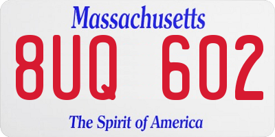 MA license plate 8UQ602