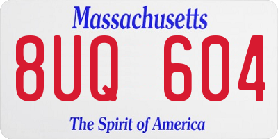 MA license plate 8UQ604