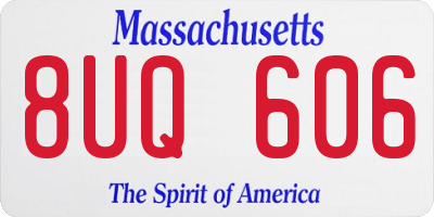MA license plate 8UQ606