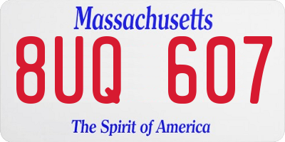 MA license plate 8UQ607