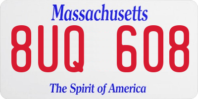 MA license plate 8UQ608