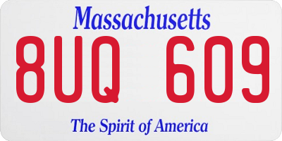 MA license plate 8UQ609