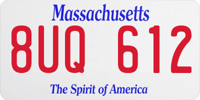 MA license plate 8UQ612