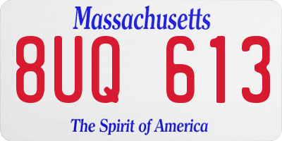 MA license plate 8UQ613