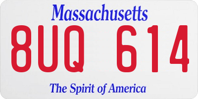 MA license plate 8UQ614