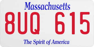 MA license plate 8UQ615