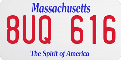 MA license plate 8UQ616