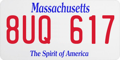 MA license plate 8UQ617