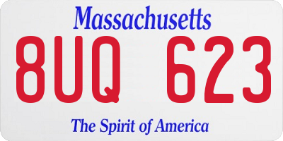 MA license plate 8UQ623