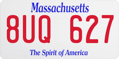 MA license plate 8UQ627