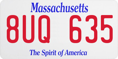 MA license plate 8UQ635