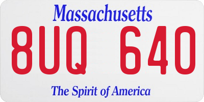 MA license plate 8UQ640
