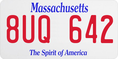 MA license plate 8UQ642