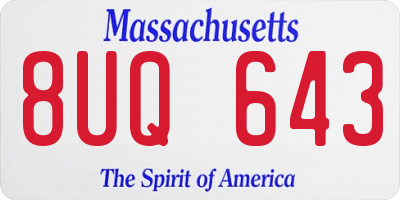 MA license plate 8UQ643