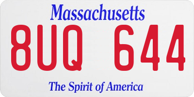 MA license plate 8UQ644