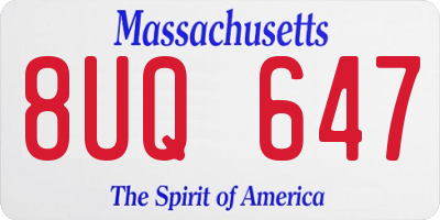 MA license plate 8UQ647