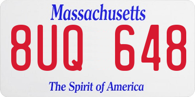 MA license plate 8UQ648