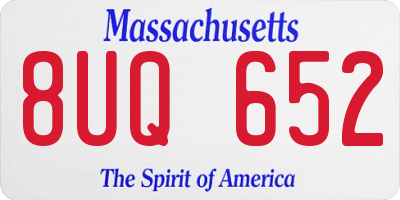 MA license plate 8UQ652