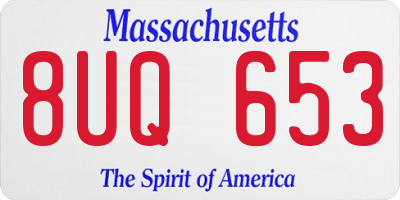 MA license plate 8UQ653