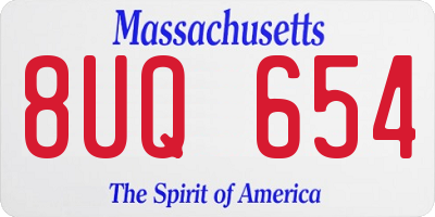 MA license plate 8UQ654